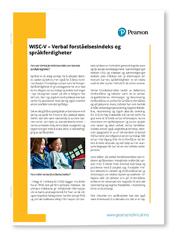 WISC-V – Verbal indeks og språkferdigheter