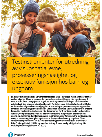 Testinstrumenter for utredning av visuospatial evne, prosesseringshastighet og eksekutiv funksjon hos barn og ungdom