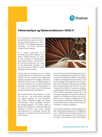 Faktoranalyse og faktorstrukturen i WISC-V